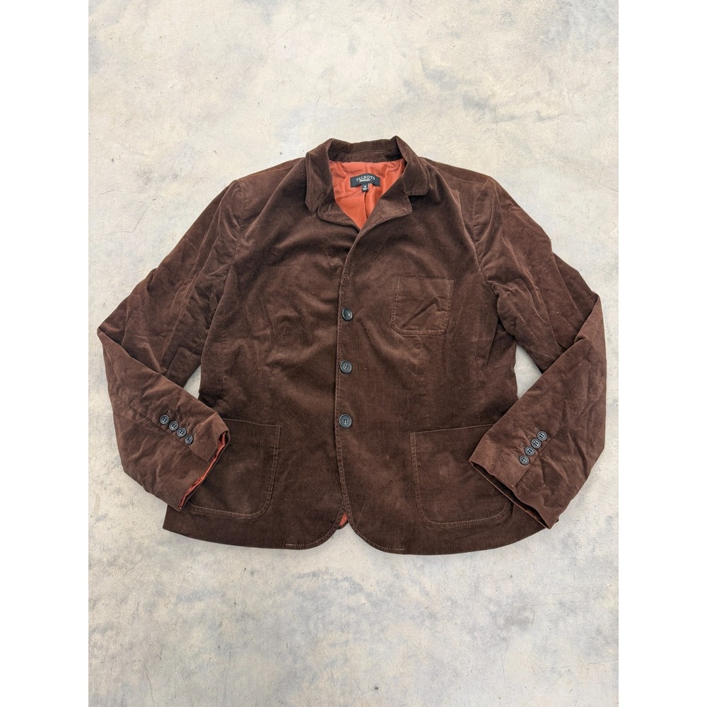 Talbots Blazer Women 18 Brown Corduroy Single-Breasted Casual Classic Minimalist